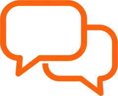Orange outlined speech bubbles