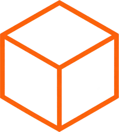 Orange outlined cube