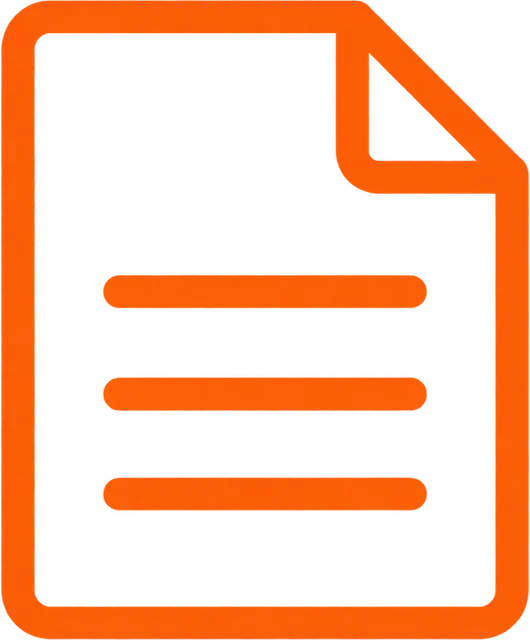 Orange outlined document
