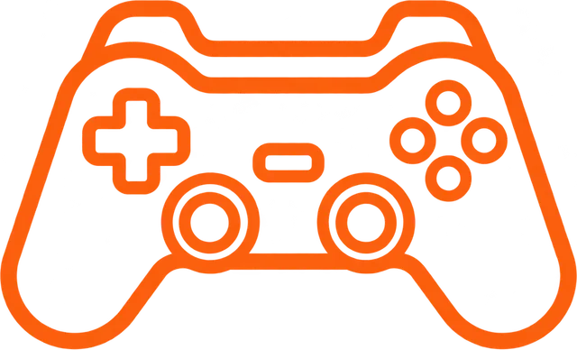 Orange outlined game controller