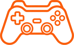 Orange outlined game controller