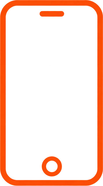 Orange outlined smartphone