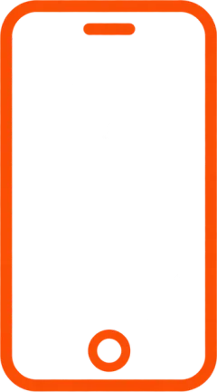Orange outlined smartphone