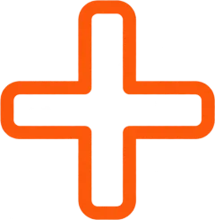 Orange outlined medical cross