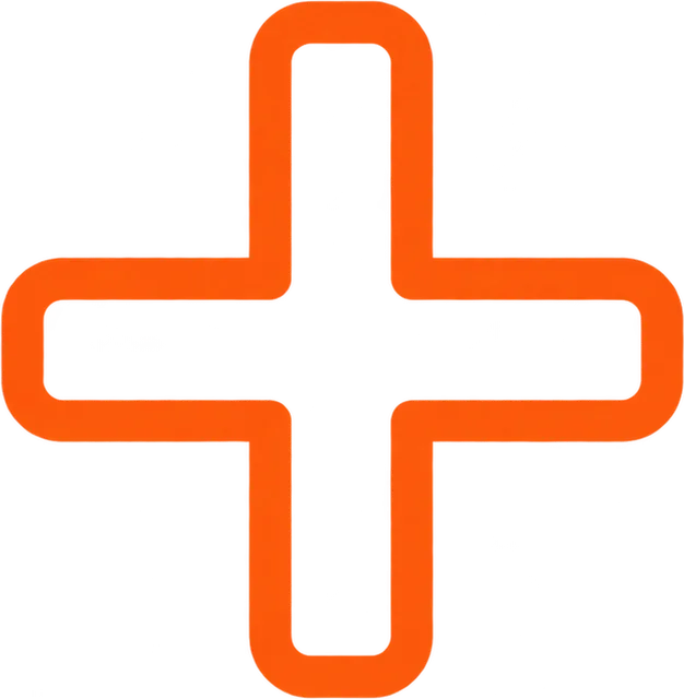 Orange outlined medical cross