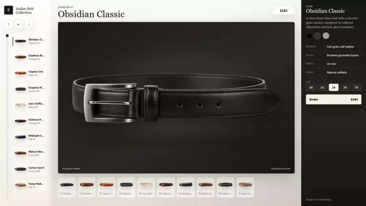 Windows touch belt POS app interface